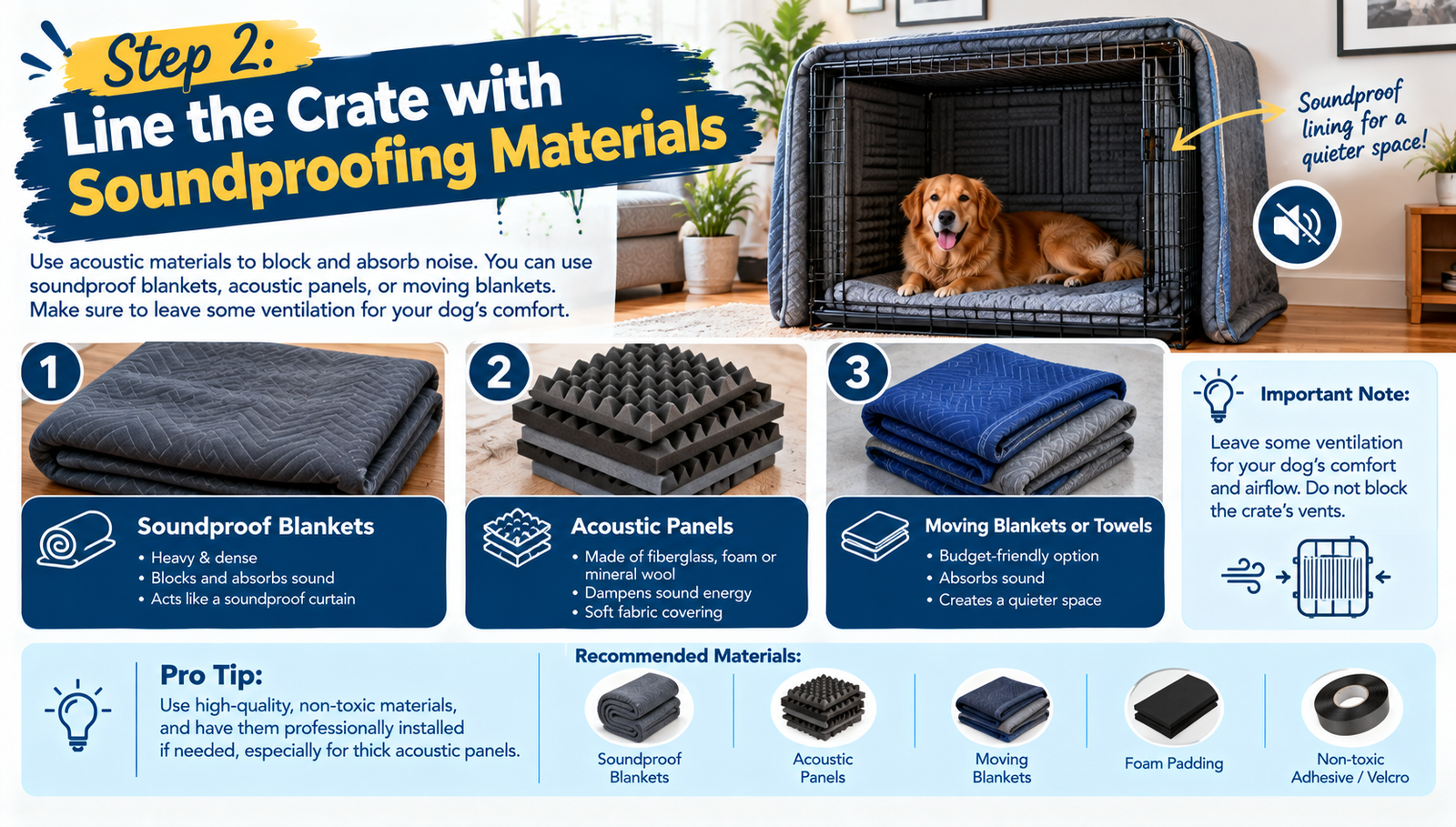 soundproof dog crate out of bedroom