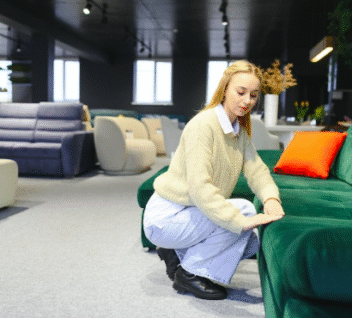 upholstery of the sofas
