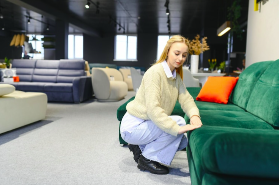 upholstery of the sofas