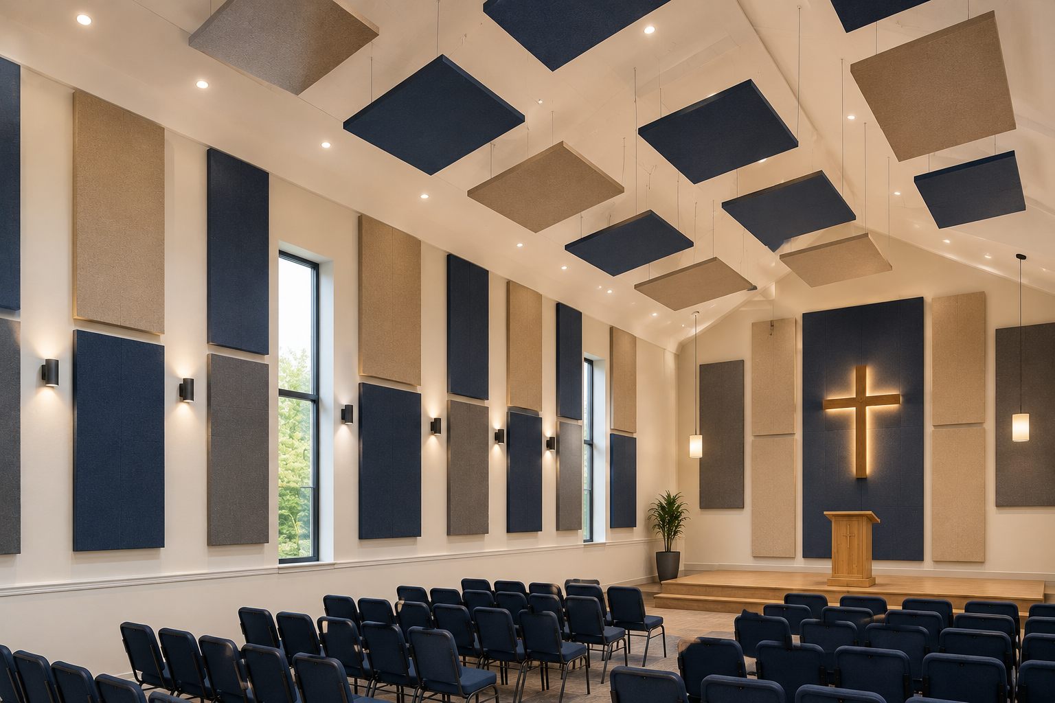 church hall acoustic panels for soundproofing