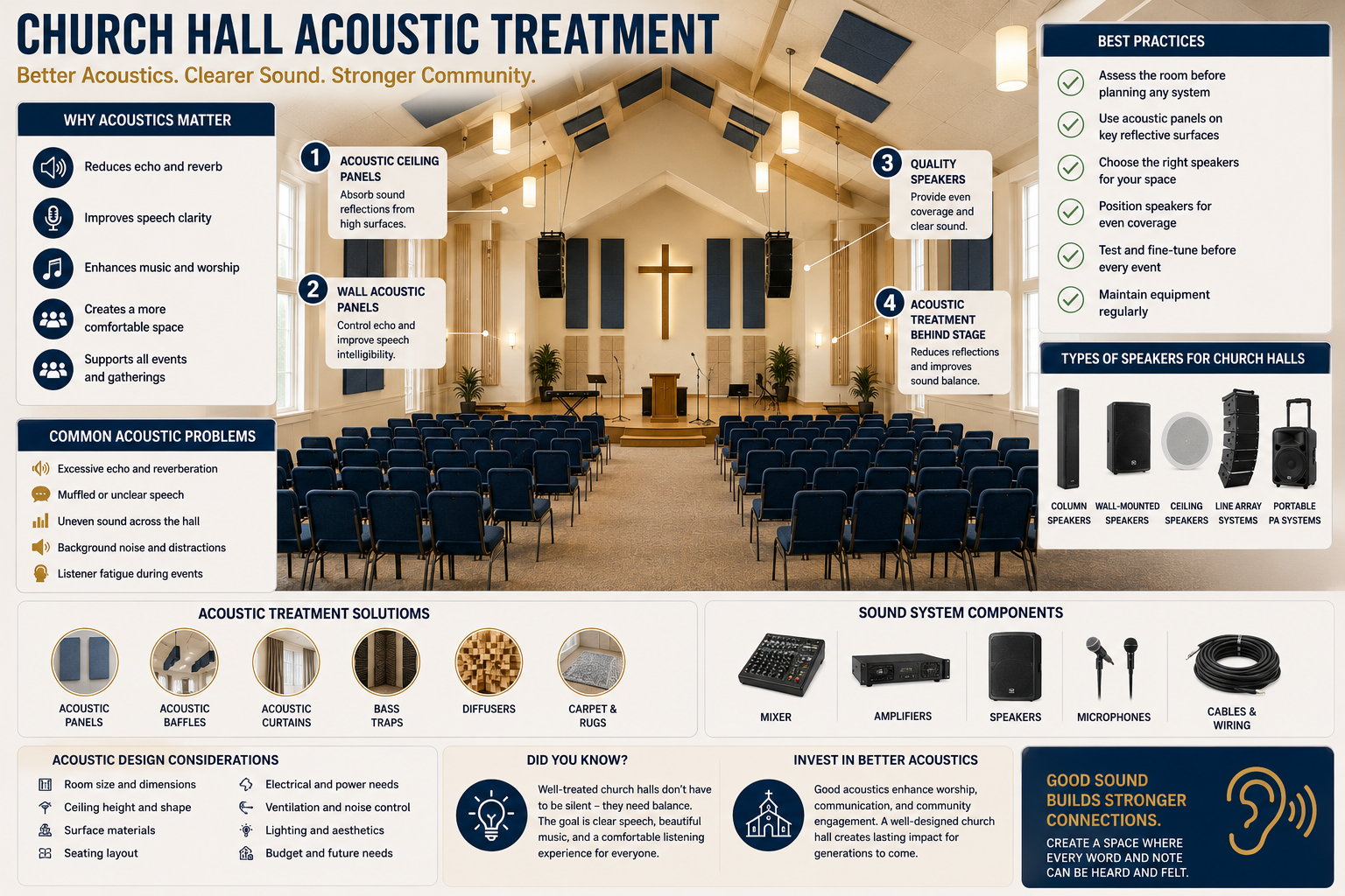 church hall acoustics installation