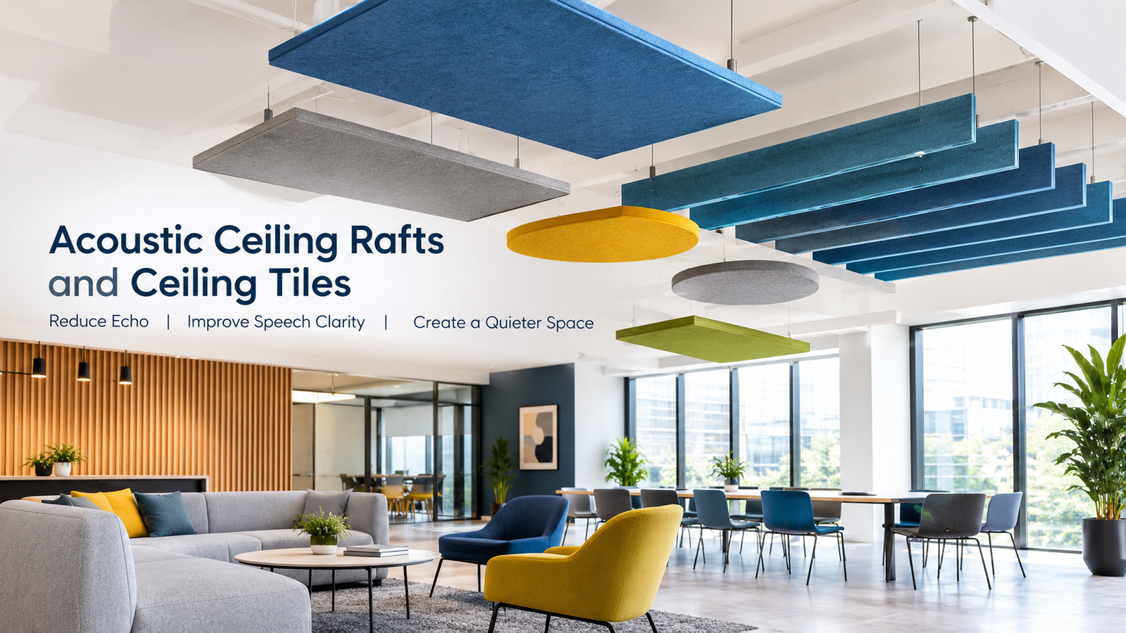 acoustic ceiling rafts uk for noise control