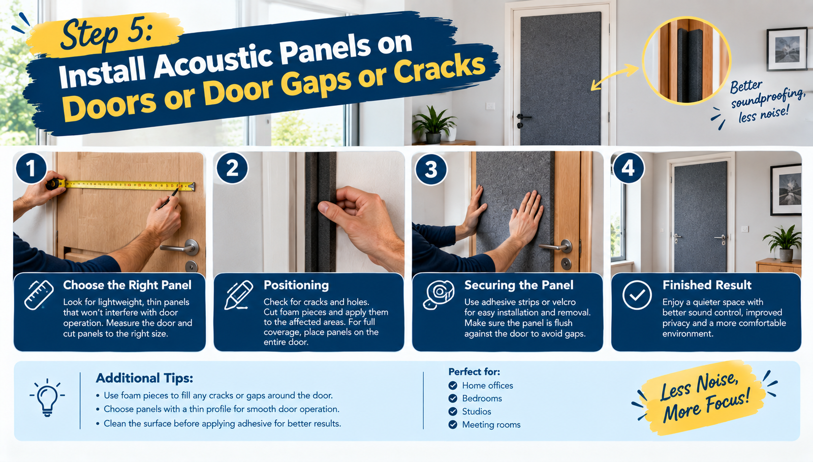 How to install acoustic panels on doors