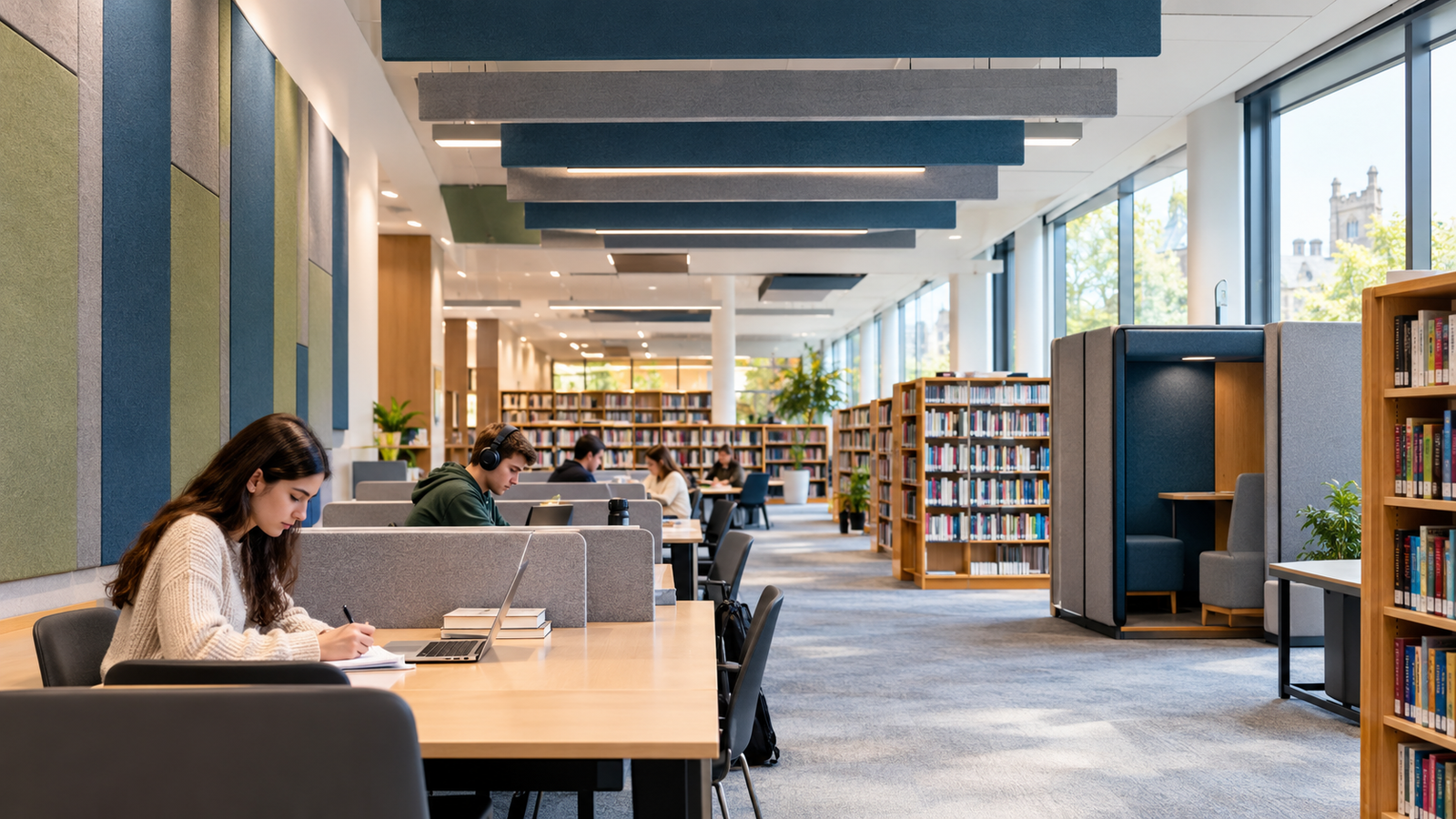 library acoustic hall for peaceful study